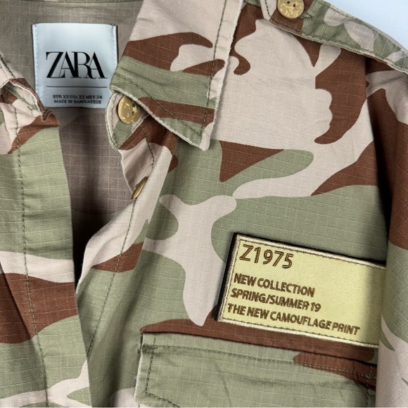 Zara Military Inspired New Camouflage Button Down - Picture 3 of 4